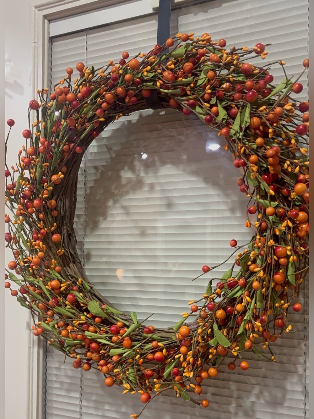 Fall Berry Wreath & Matching Candle Rings Set (4-Piece) Harvest Decor